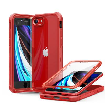 China Shockproof Ultra Clear glass Case Anit-scratch Shockproof Drop Protection 360 degree protector case for iPhone 7/8/se/14 for sale