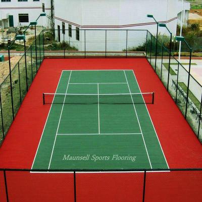 China Eco - Friendly Synthetic 6mm Used Tennis / Badminton Court Flooring 1.8M * 15M * 3.0~10MM Per Roll for sale