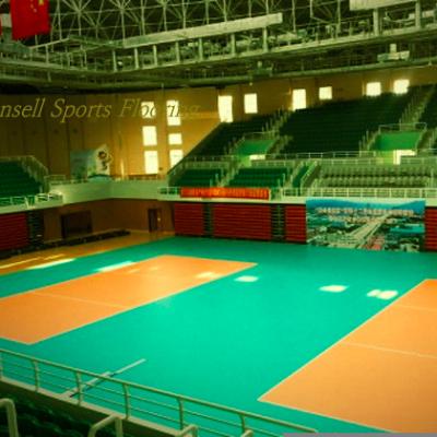 China Indoor Portable Vinyl Tennis/Volleyball Sports Court Floor Mat 1.8M*15M*3.0~10MM Per Roll for sale