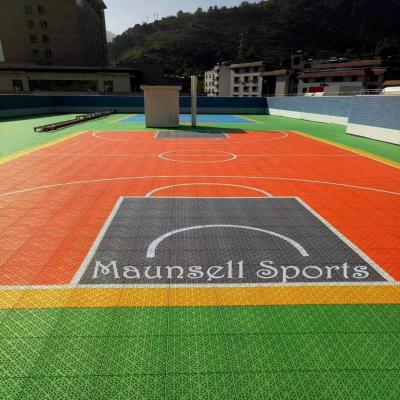 China Anti Slip Outdoor Outdoor Playground Sports Fields Used Plastic PP Sports Tiles Flooring for sale