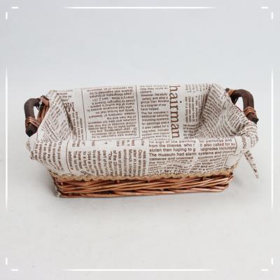 China Sustainable Wholesale Custom Rectangle Fruit Wicker Baskets With Handle for sale