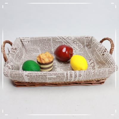 China Sustainable Promotional Fruits And Vegetables Wicker Materials Storage Rectangular Basket for sale