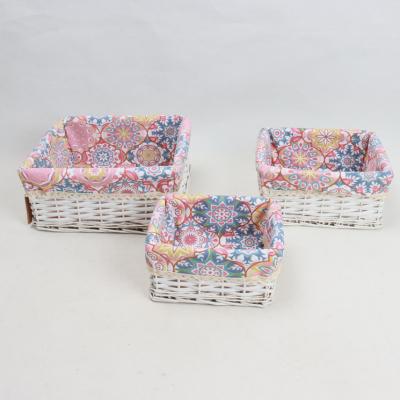 China Sustainable Promotional Fruits And Vegetables Wicker Materials Storage Rectangular Basket for sale