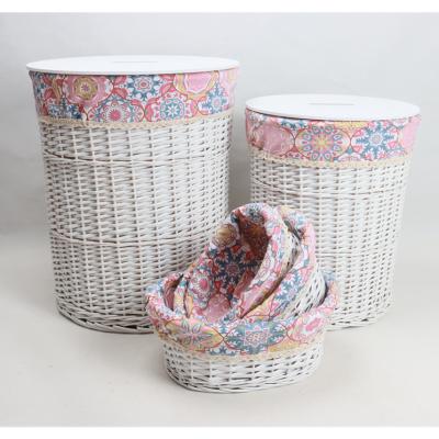 China Viable promotional round wicker laundry basket for sale