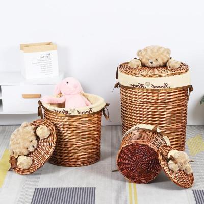 China Cheap Price Viable Willow Wicker Laundry Baskets Set for sale