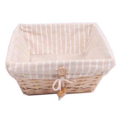 China Small Wicker Basket Willow Bread Basket Viable Cheap Place Storage With Lining for sale