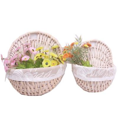 China Europe New Design Hot Sale Mini Wall Hanging Half Around Flower Wicker Basket for sale