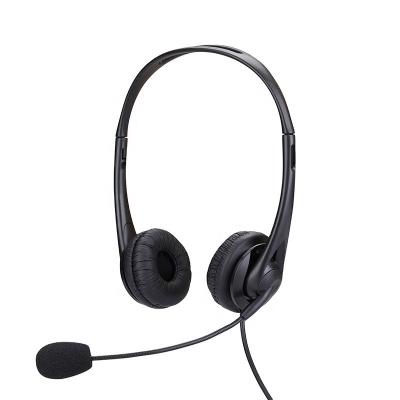 China Earphone 2 Way Headset Computer Radio Headsets With Mic Cable Cord Line Wired eom 3.5 for sale