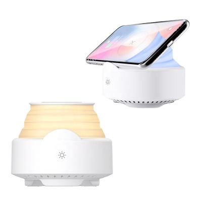 China Stereo Mini Bracket 	Portable WIFI Speaker  With Led Wireless Charger for sale