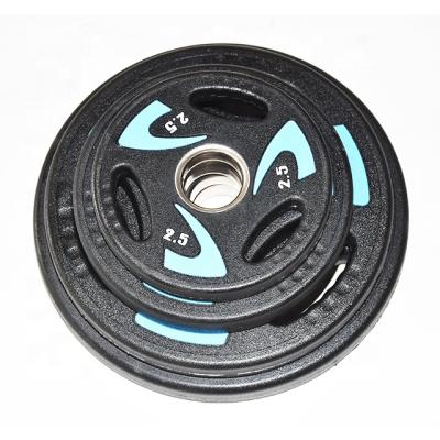 China Commercial PARAGON FITNESS Use Handle Urethane Tri Weight Plate Set for sale