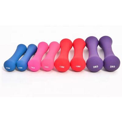 China PARAGON FITNESS Cast Iron Home Use Women Fitness Bone Shape Neoprene Colorful Dumbbell for sale