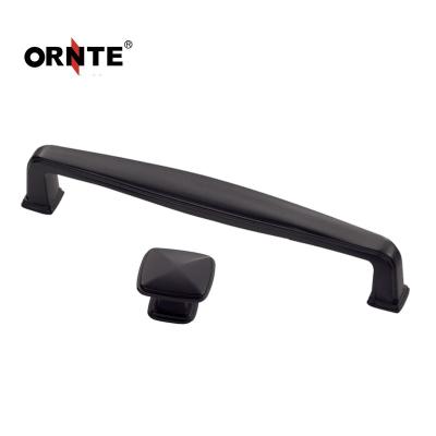 China Modern Black Furniture Hardware Sideboard Drawer Antique ORNTE Handle And Knob for sale