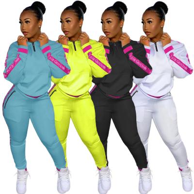 China Autumn And Winter City Sweater Letters Breathable Quilting Casual Sports Suit Two-piece Suit For Women for sale