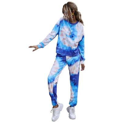 China Antistatic Antistatic Dye Knotting Long Sleeve Hoodie Set 2020 Drop Women Fashion Casual Clothing for sale