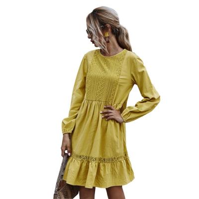 China 2020 Anti-Static Autumn And Winter Maxi Dress Women Clothing Single Long Sleeve Anti-Static Dress for sale