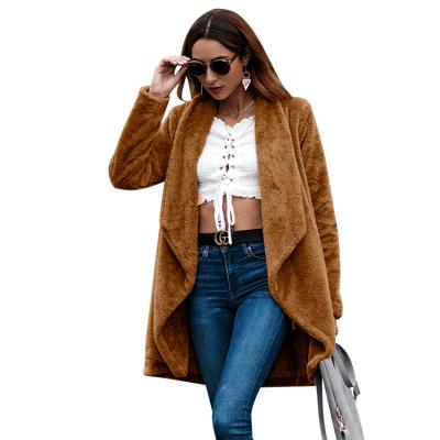 China 2018 Korean Available Coats Ladies Velvet Dot Fashion Long Thick Open Winter Anti-wrinkle Velvet Anti-wrinkle Sample Women's Coats for sale