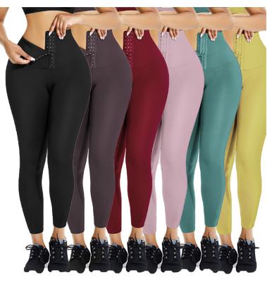 China Breathable Breathable Multiple Colors Yoga Pants Butt Cuffs Women Workout Fitness Gym Tummy Control Sports Pants Split! slot ! for sale