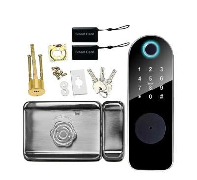 China Tuya Fashionable Smart Electric APP Software Hotel Bedroom Wifi Digital Smart Door Lock For Glass Door for sale