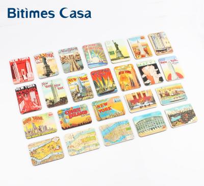 China Scenic People Old Fashion New York Fridge Magnets 24pcs/Set For Travel Home Souvenir Decoration Magnetic Sticker for sale