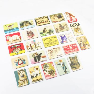 China 24PCS/SET Cute People Cartoon Cat Kitty Refrigerator Fridge Magnets For Home Decoration Animal Magnetic Sticker for sale