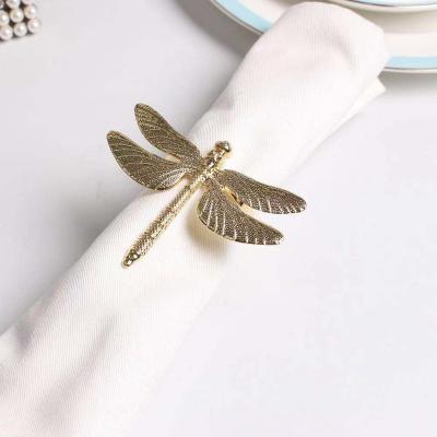 China Metal Dragonfly Napkin Ring For Restaurant Home Coffee Shop Sleek Viable for sale