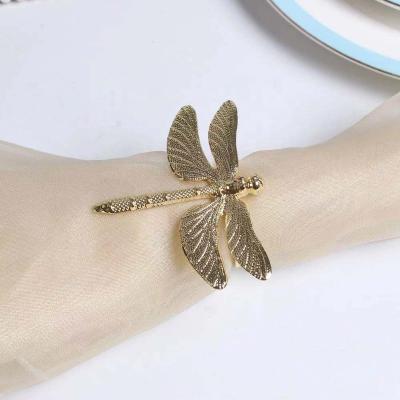 China Wholesale Viable Stylish Metal Dragonfly Restaurant Ring For Home Coffee Shop Napkin for sale