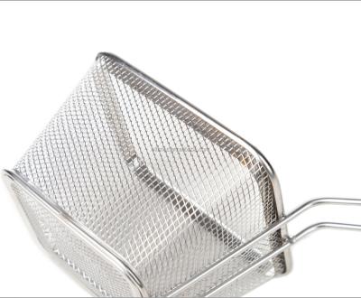 China Stainless Steel Chicken Nuggets Mesh Basket For French Fry Durable Heavy Duty Maintenance for sale