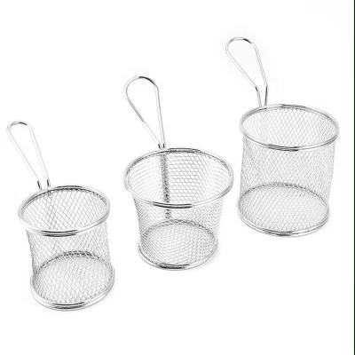 China Electroplating Basket Serving Mini French Fries Frying Serving Food Iron Kitchen for French Fries and Chicken Nuggets for sale