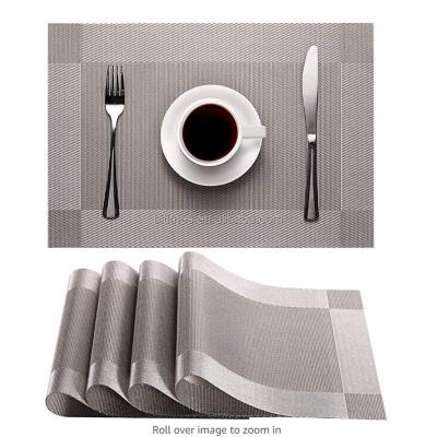 China Durable Stylish Durable Heat Insulation Vinyl Dinner Table PVC Woven Place Mat for sale