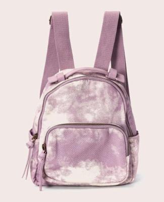 China Other Tie Dye Zip-Up Backpack Small Mauve Purple Canvas Material Classic Backpack for sale