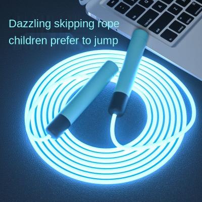 China Lead Light Silicone Handles Fast Speed ​​Light Up Jump Rope Colorful Glow LED Jump Rope For Kids for sale