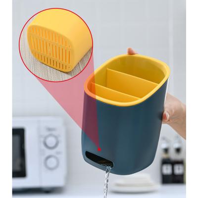 China Household Chopsticks Tableware Viable Printable Spoon Storage Box Plastic Barrel for sale