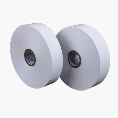 China 25mm x 30m Plain White Printed Polyester Nylon Taffeta Woven Nylon Taffeta Type Washable Plain Label Printed Wash Care Labels Rolls for sale