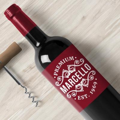 China Viable Personalized DIY Wine Bottle Label Private Label Wine Table Numbers Flexible Plastic Wine Label Pairs Well With Getting Married Gift for sale