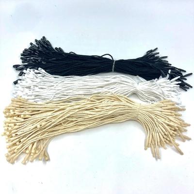 China Customized Viable Polyester Hang Tag String Clothing Bullet Twine Hang Tag String For Garment for sale