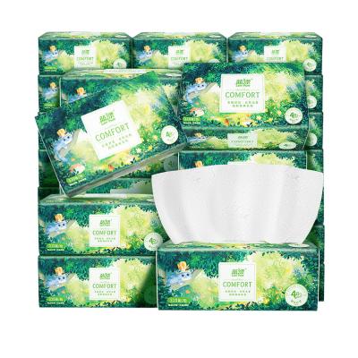 China Home White Bamboo Paper Pulp Facial Tissue Bundle Set With Delicate Embossing 4D Line for sale