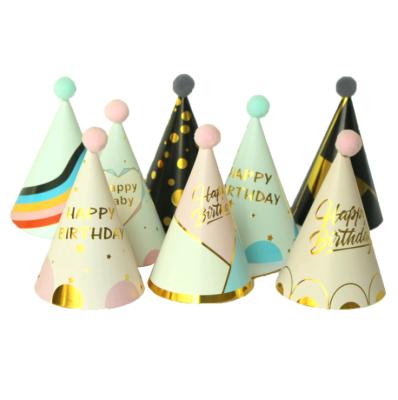 China Creative Insti Children's Birthday Party Supplies Hat Creative Baby Birthday Party Props Adult Kids Party Hair Bulb Birthday Cake Paper Hat for sale