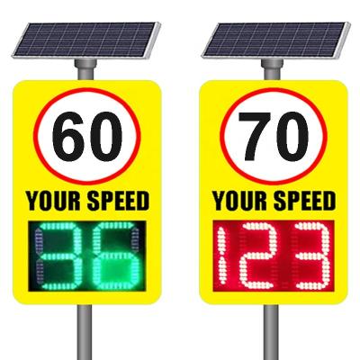 China Solar Power Outdoor Radar LED Display Portable Radar Speed ​​Sign Detector Speed ​​Limit Sign 45CM*35CM for sale