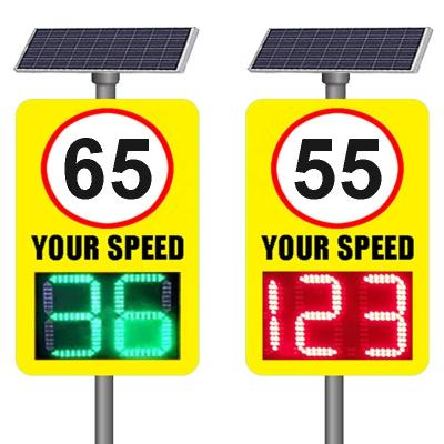 China Road Red Light Vehicle Speed ​​Monitor 24.150Ghz Solar Powered Doppler Radar LED Speed ​​Limit Sign 45CM*35CM for sale