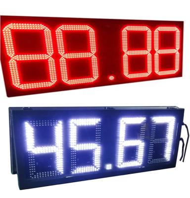 China Gas station 7 segment screen vxxx waterproof remote red mountain pylon neon station led gas price display for sale