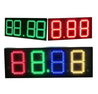 China Outdoor Waterproof Remote Control Gas Station RF RGB Large 7 Segment 24inch 7 Segment Led Display 7 Segment Led Gas Station Display for sale