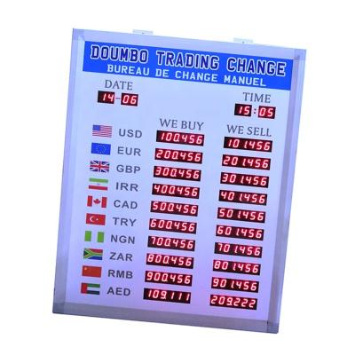 China Bank Bank Led Digital Display Foreign Exchange Rate Board for sale