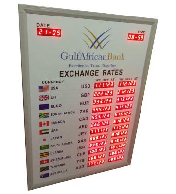 China Bank Exchange Rate Sign Led Currency Display Board for sale