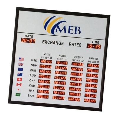 China Custom Electronic Bank Airport Hotel Currency Exchange Rate Display Board for sale