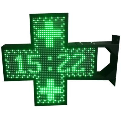 China All Pharmacies Large Full Color Snake Lightning Animated Light Outdoor Green GIF Display Led Cross Pharmacy Sign for sale