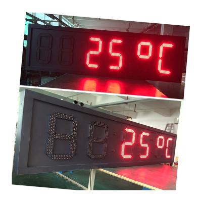 China Factory Digital Display Large Bright Sensor Outdoor Led Temperature Display Led Clock Temperature Display for sale