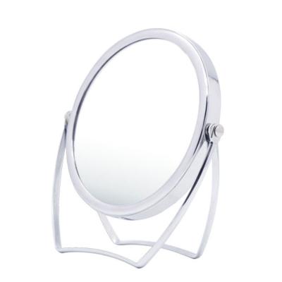 China Cheap Magnifying 5 Inch Folding And Portable Vanity Mirror Makeup Mirror 360 Degree Rotating Double Sided Flat And 5x Magnifying Mirror for sale