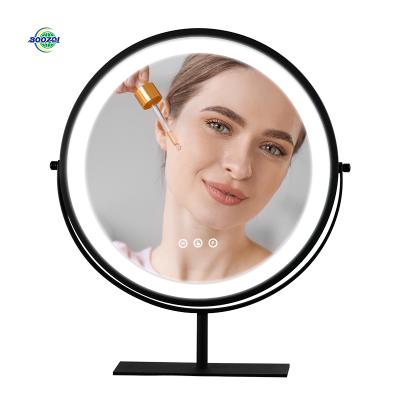 China Metal Lighted Rotating Adjustable Frame 360 ​​Around Makeup Mirror Desk Vanity Led Large Hollywood Vanity Mirror With Lights for sale