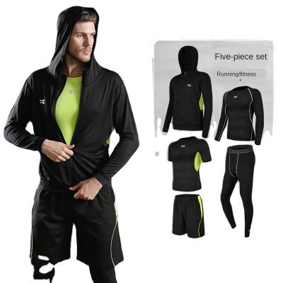 China 2 Piece Yoga Tracksuits Set Antibacterial Wear Men Tight Breathable Running Equipment Men Training for sale