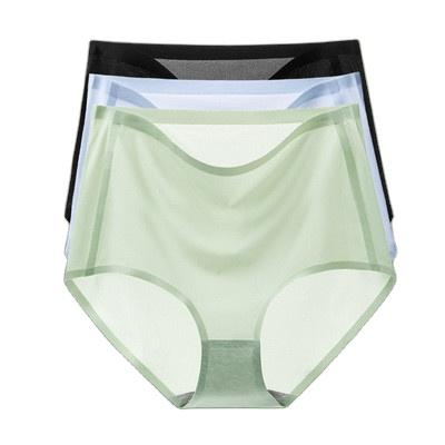 China Women High Rise Transparent Antibacterial Ice Silk Slimming Fashion Ladies Underwear Panties for sale